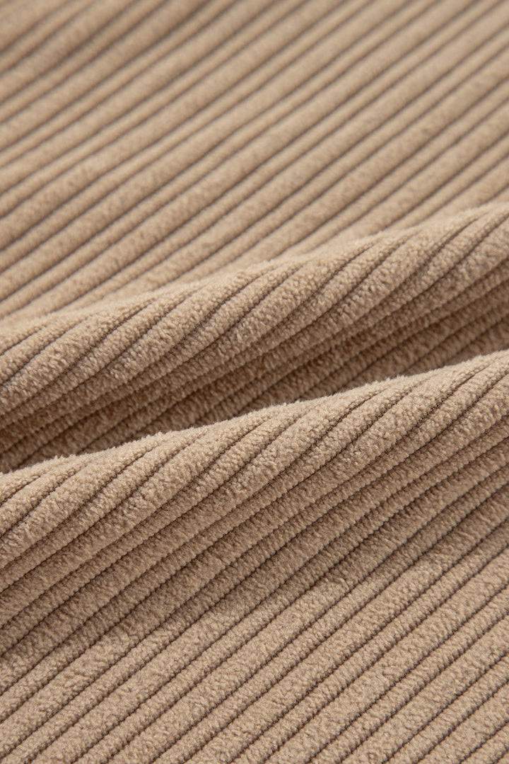 Solid Pocketed Loose Fit Corduroy Overall