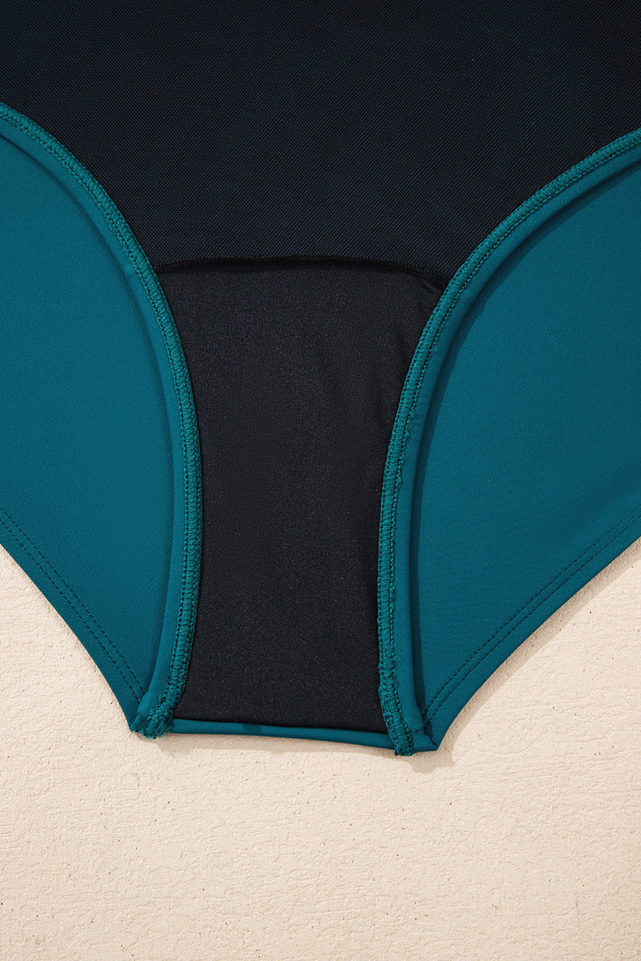 adjustable straps cutout ruched knot slit one piece swim dress 2