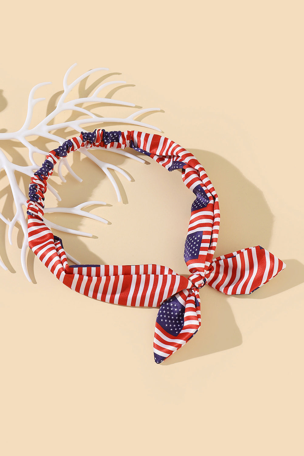 Elastisches Stirnband mit amerikanischer Flagge und Schleife