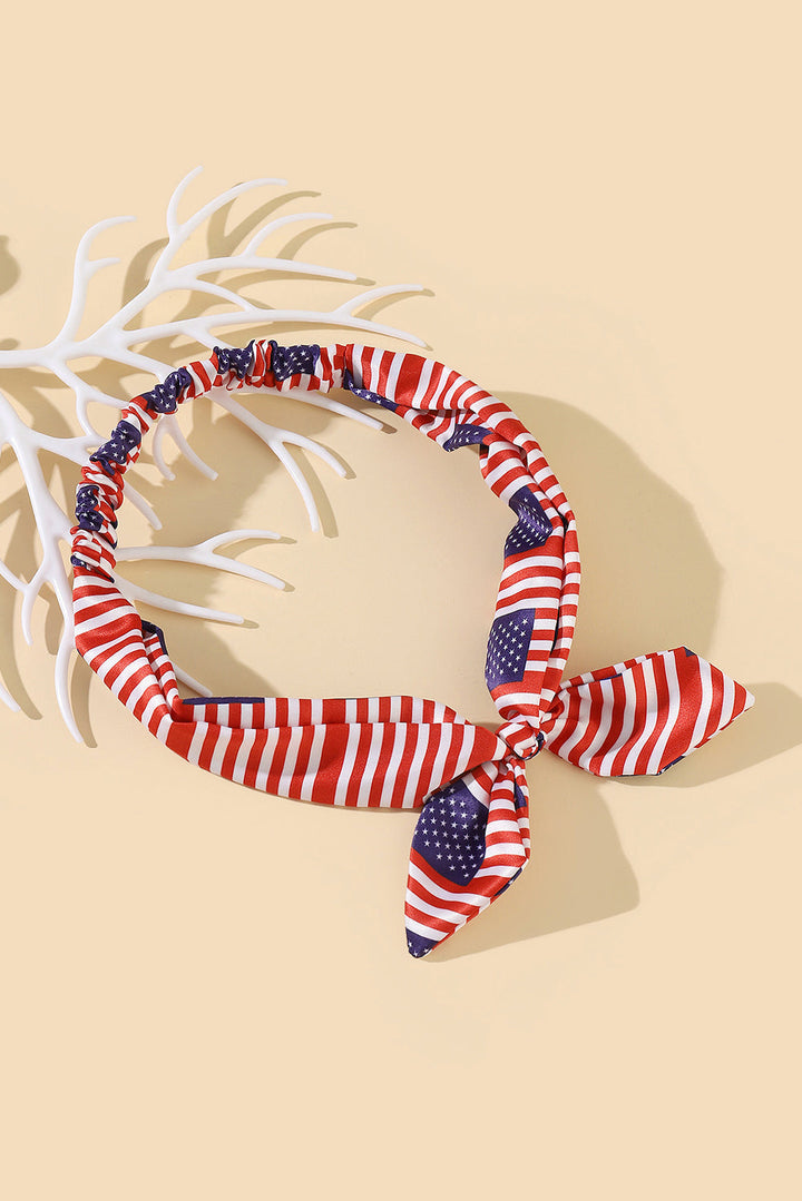 Elastisches Stirnband mit amerikanischer Flagge und Schleife