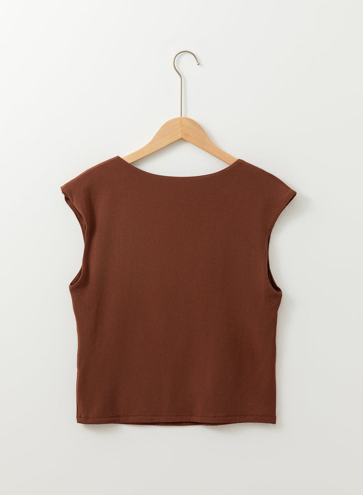 solid color u neck slim fit tank top