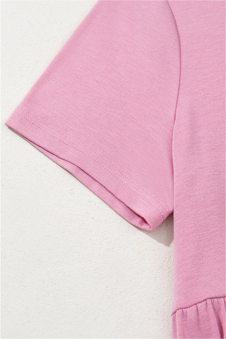 solid color t shirt high waist pocketed long dress