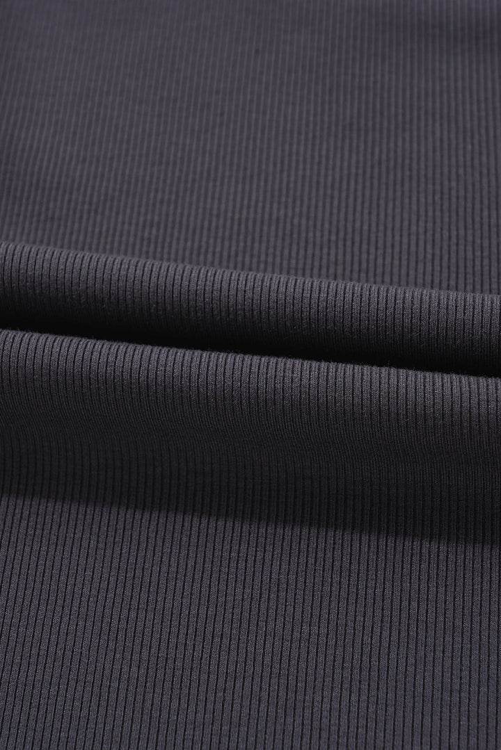 Ribbed Knit Colorblock Edge U Neck Slim Fit Tank Top