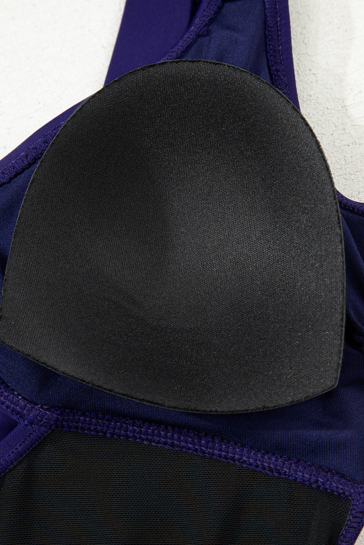 adjustable straps cutout ruched knot slit one piece swim dress