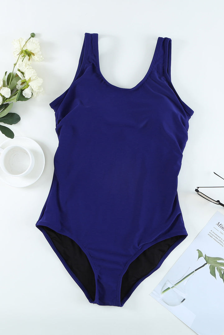 criss cross back one piece swimsuit