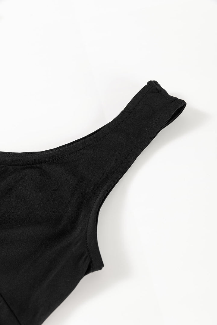 Sleeveless Scoop Neck Flared Split Midi Dress