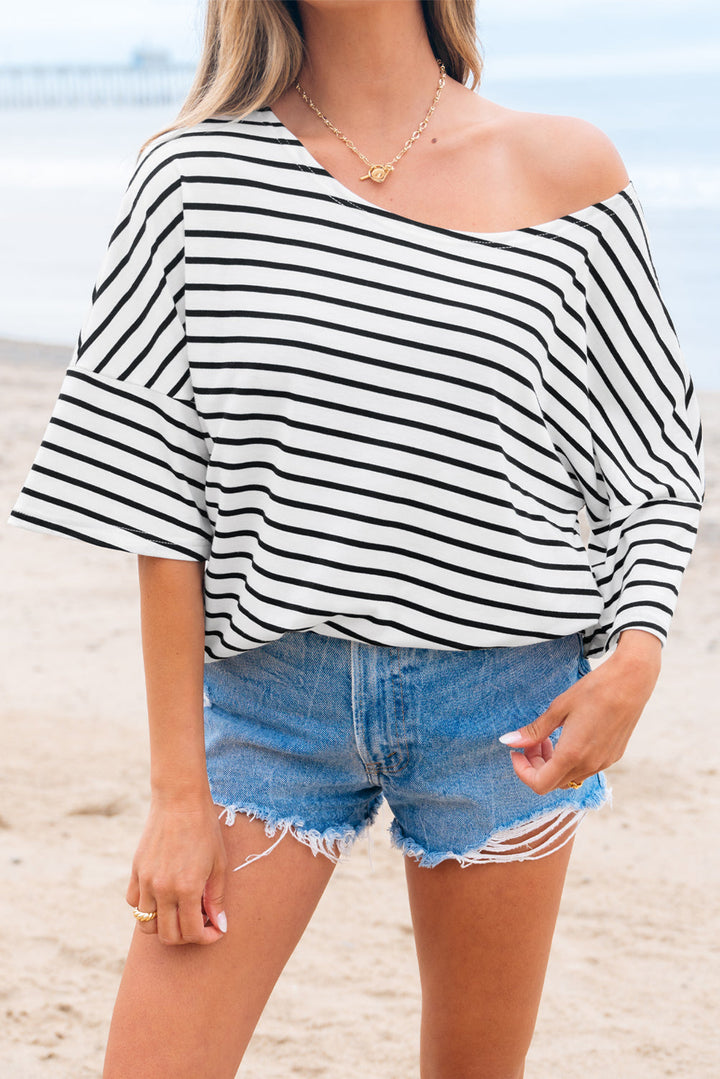 half sleeve scoop neck loose top