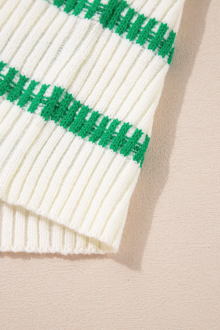 striped round neck casual sweater vest