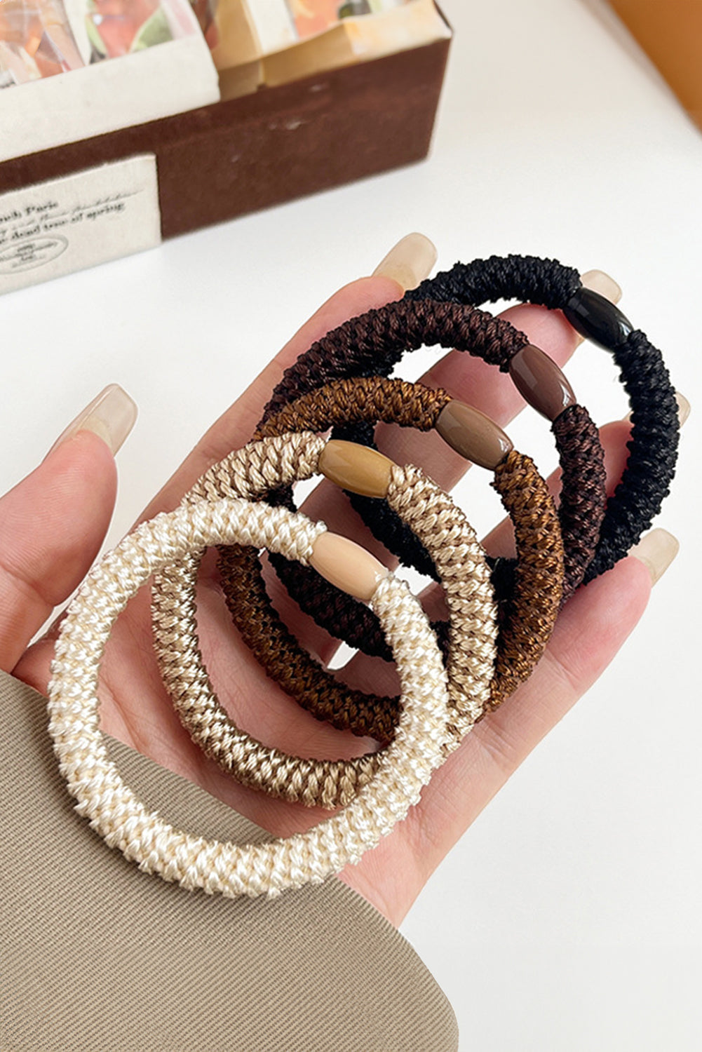 5 Stück solide, hochelastische Haargummis