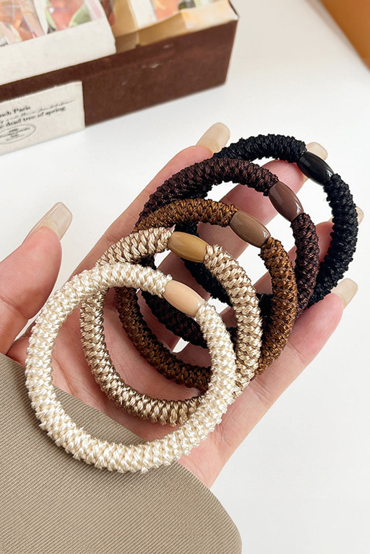 5 Stück solide, hochelastische Haargummis