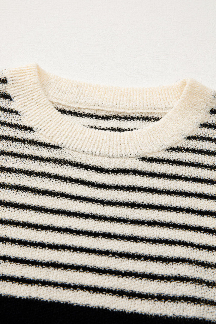 Striped O Neck Sweater Vest