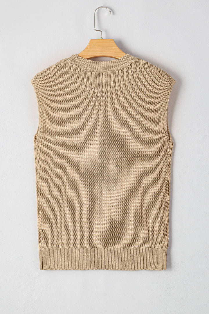 Western Cowboy Embroidery Round Neck Sleeveless Sweater