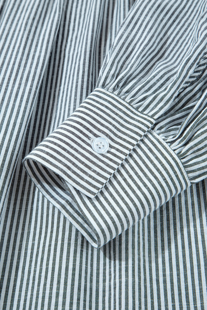 Floral Patchwork Tied V Neck Shift Long Sleeve Mini Dress