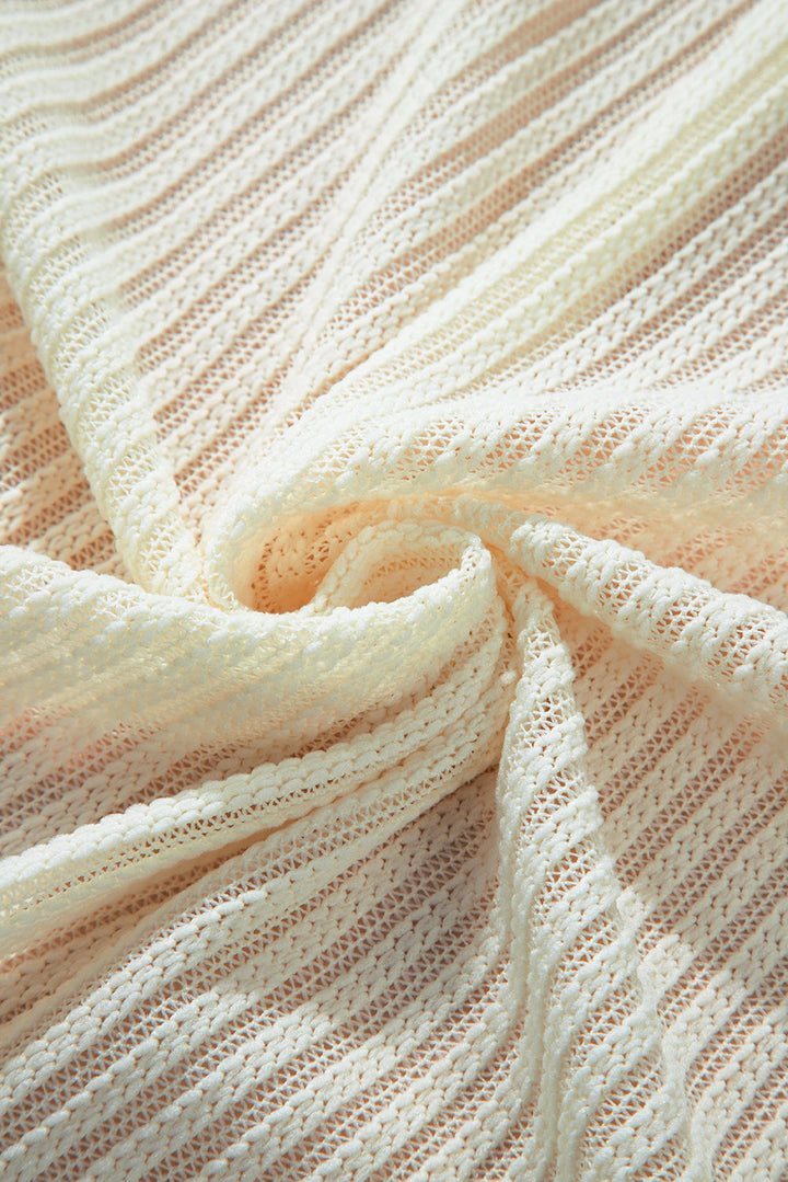 Textured Lantern Sleeve Open Kimono