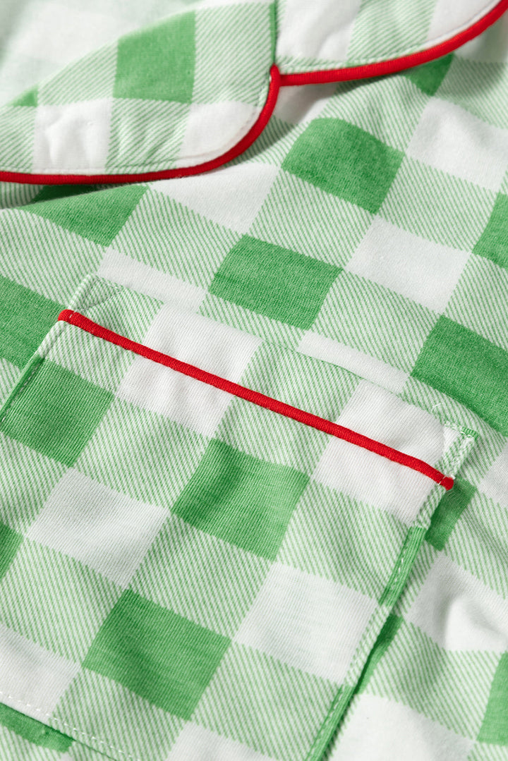 christmas plaid print shirt and pants pajama set 1