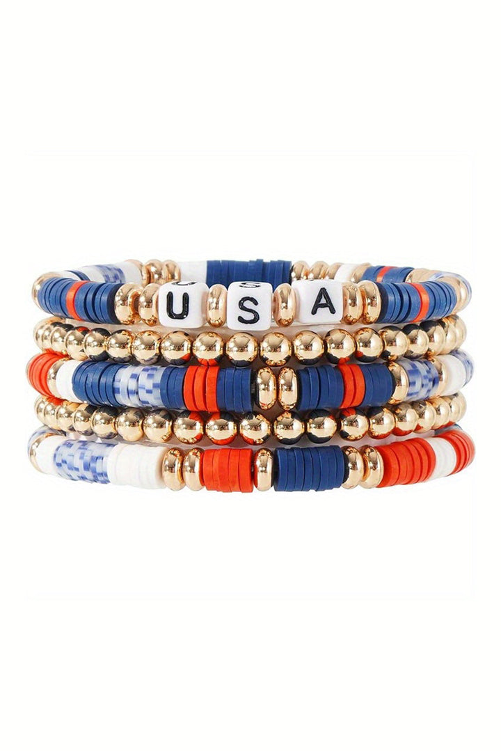 5-teiliges Perlenarmband-Set zum Unabhängigkeitstag der USA