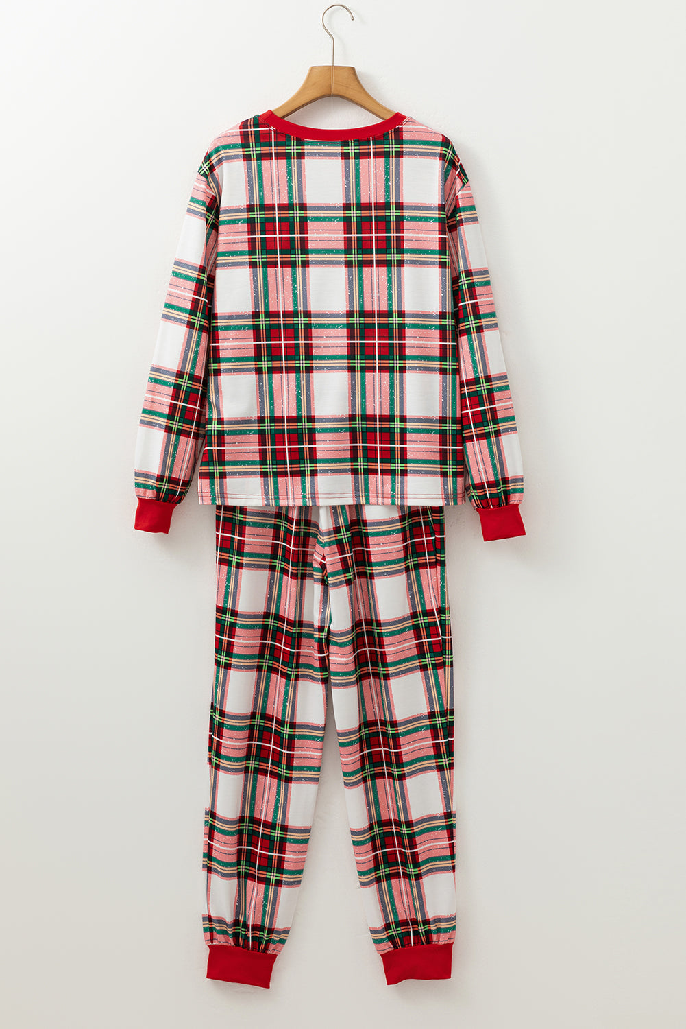 christmas plaid allover top and pants lounge set