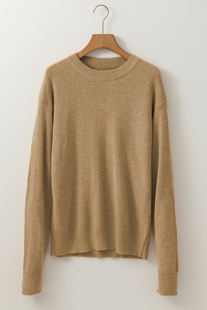Brushed Knit Casual Fitted Sweater