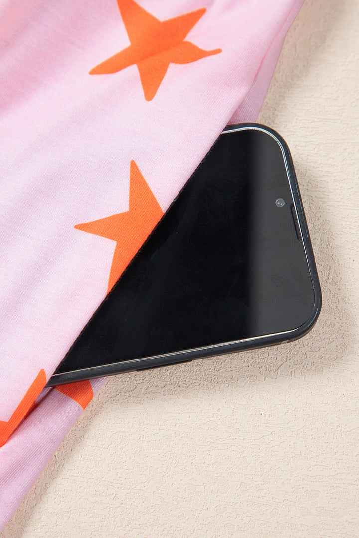 stars short sleeve shirt and shorts bamboo pajama set