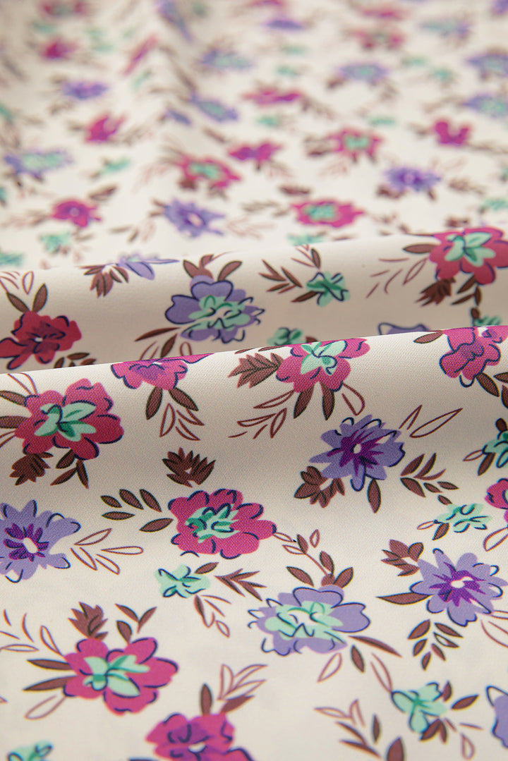 bohemian ditsy floral smocked fit flare sundress