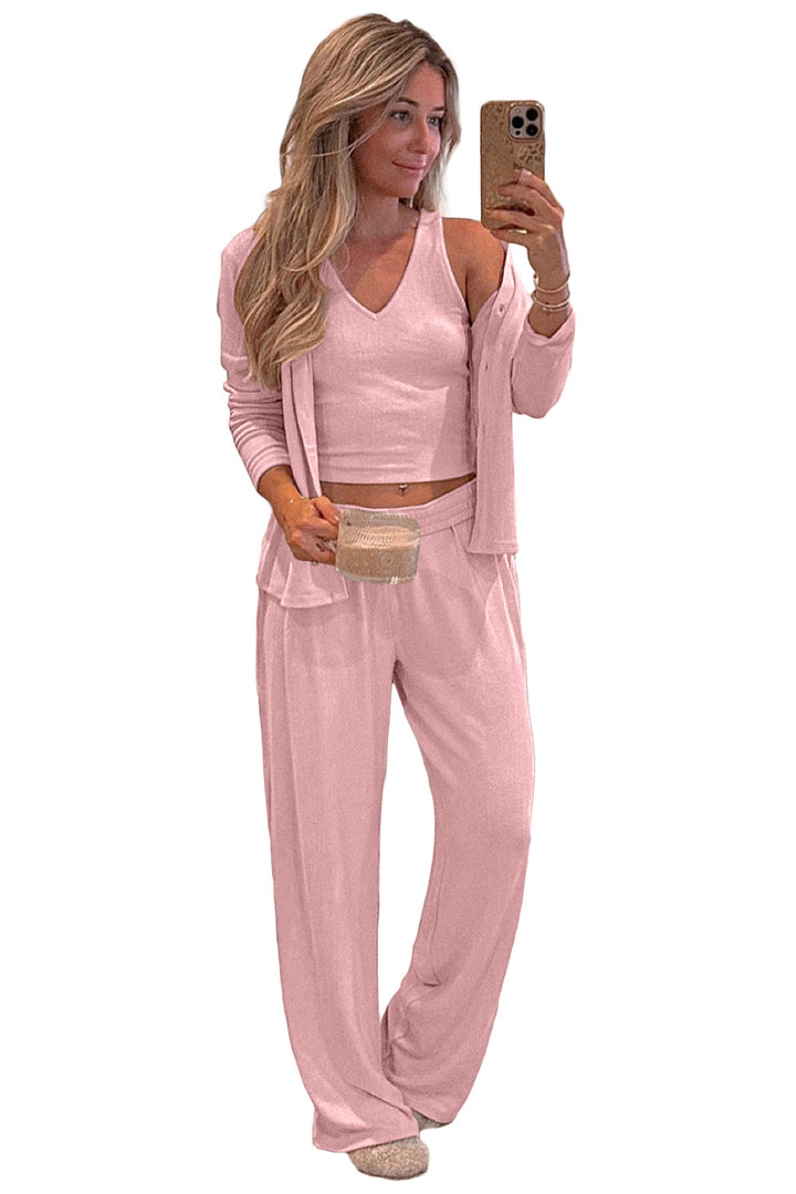 3 piece cozy knit lounge set