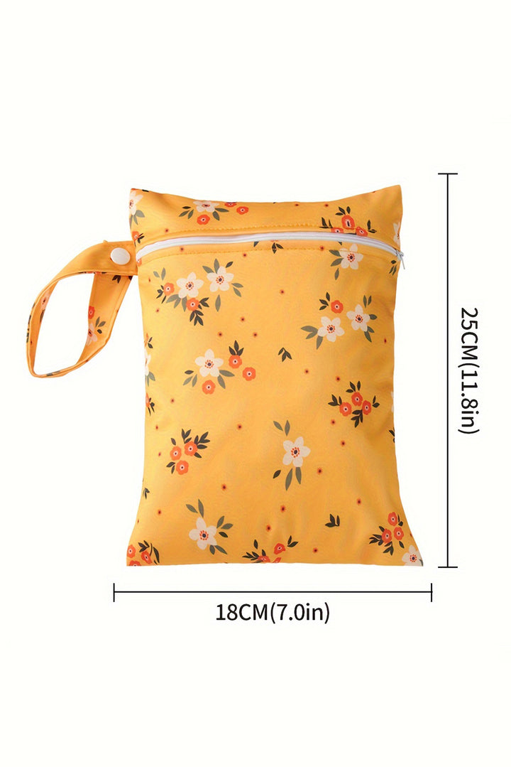 2 Stücke Canvas Tasche mit Blumenmuster und Reißverschluss