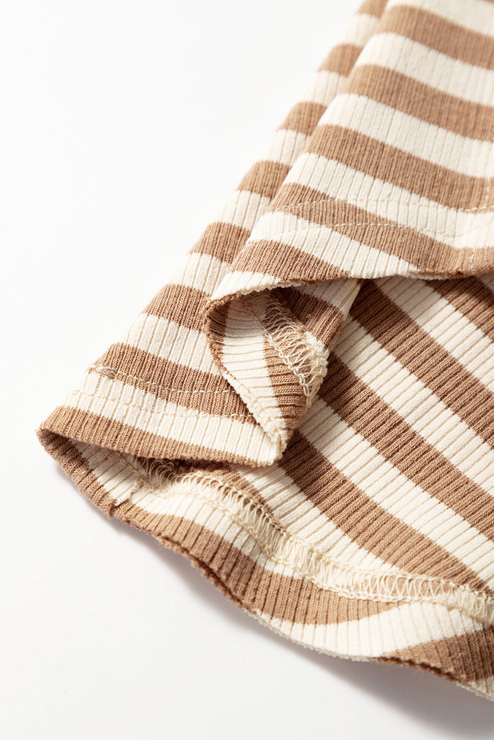 Exposed Seam Trim Round Neck Sleeveless Top