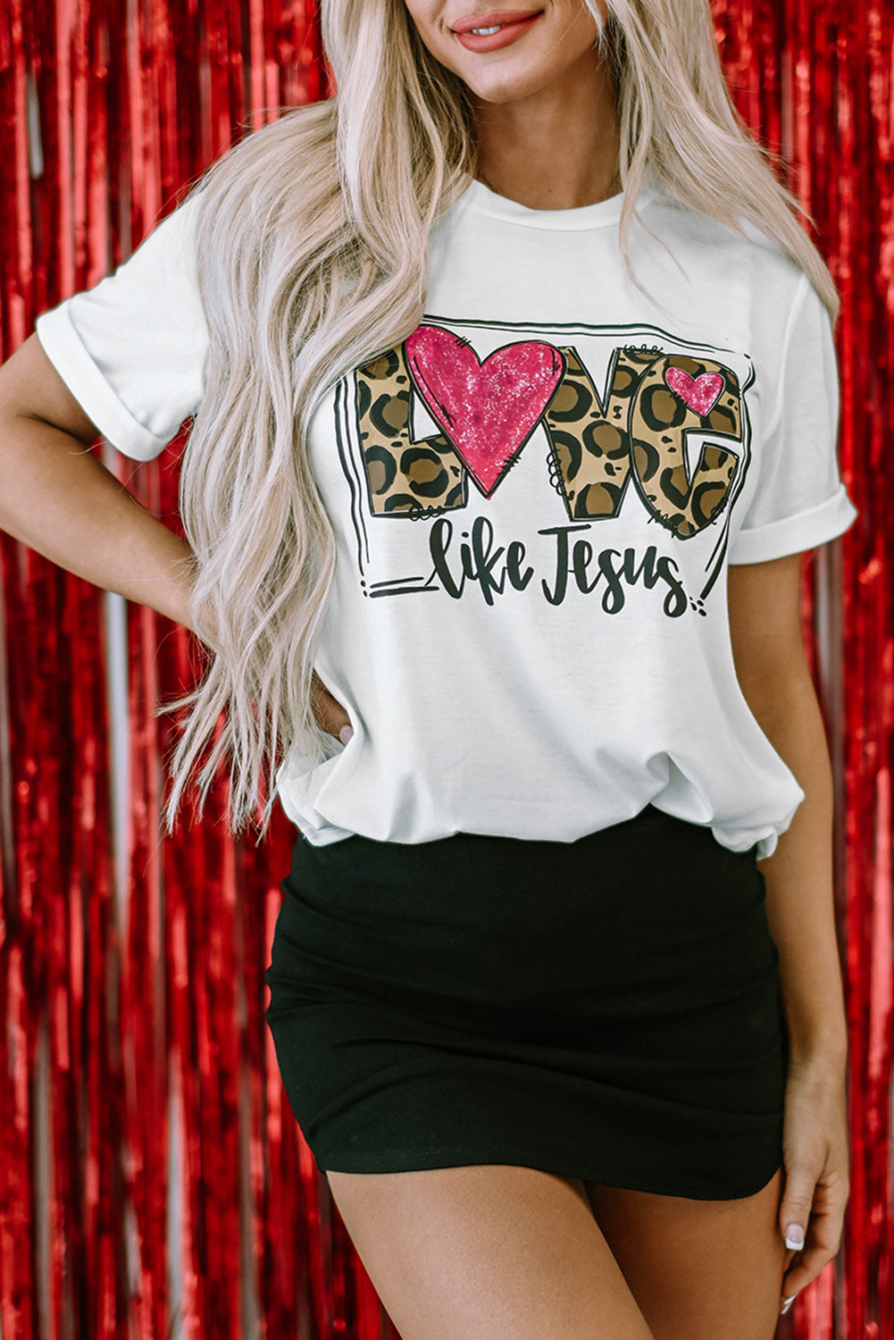 LOVE Like Jesus Graphic Crew Neck Tee