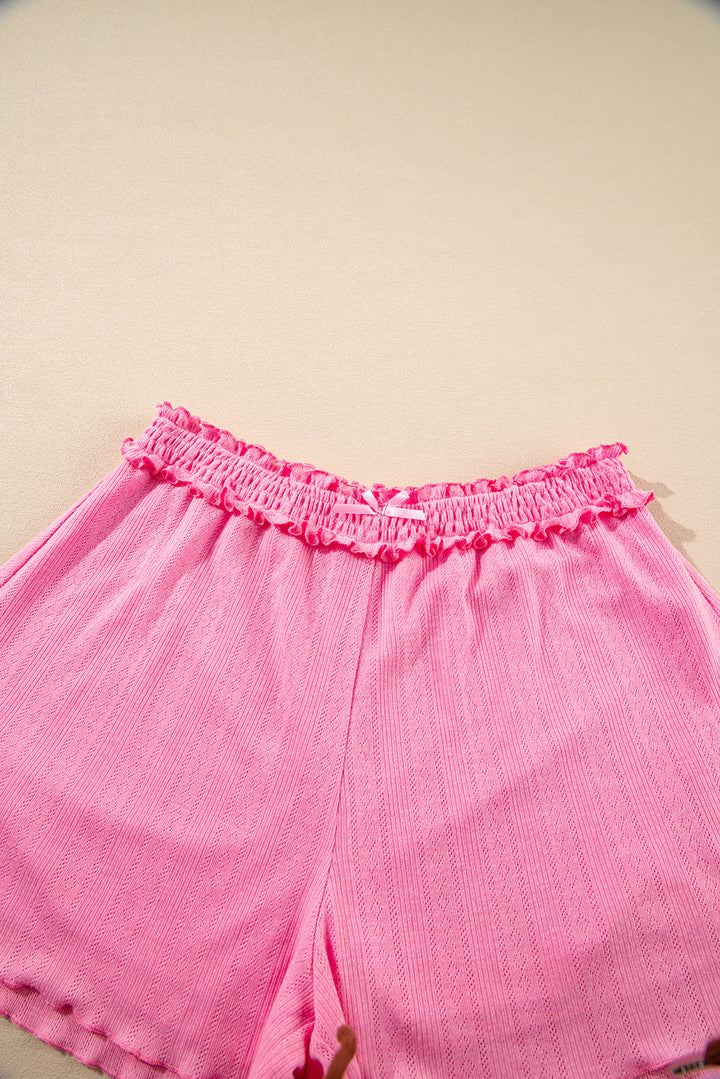 delicate texture cropped cami shorts and cardigan 3pcs lounge set