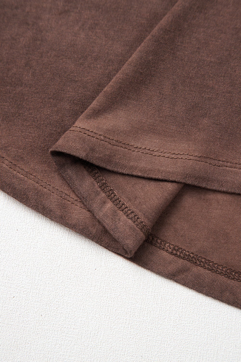 Mineral Wash Criss Cross V Neck Casual T Shirt