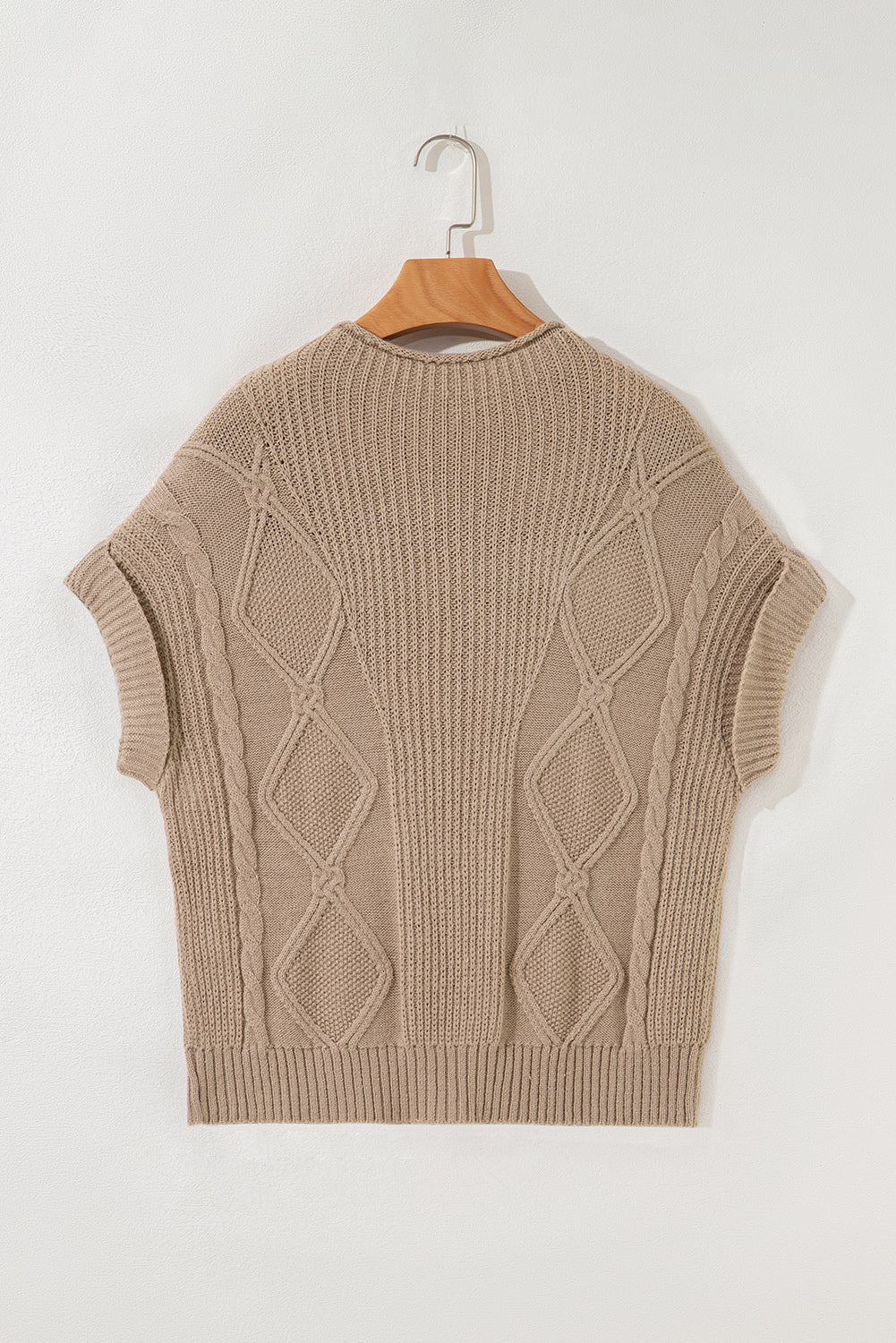 Textured Knit High Neck Sweater T Shirt