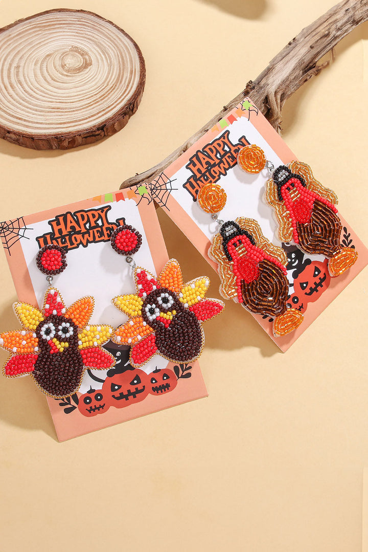 Perlenohrringe mit Truthahn-Erntedankfest