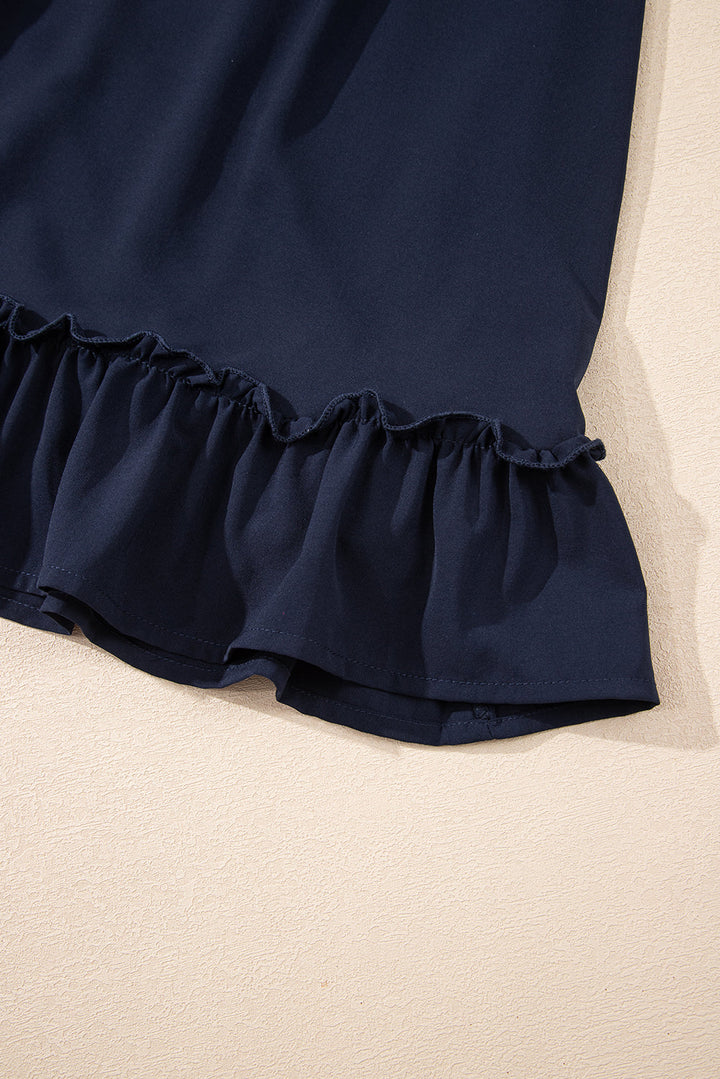 white plain ruffled high waist square neck mini dress