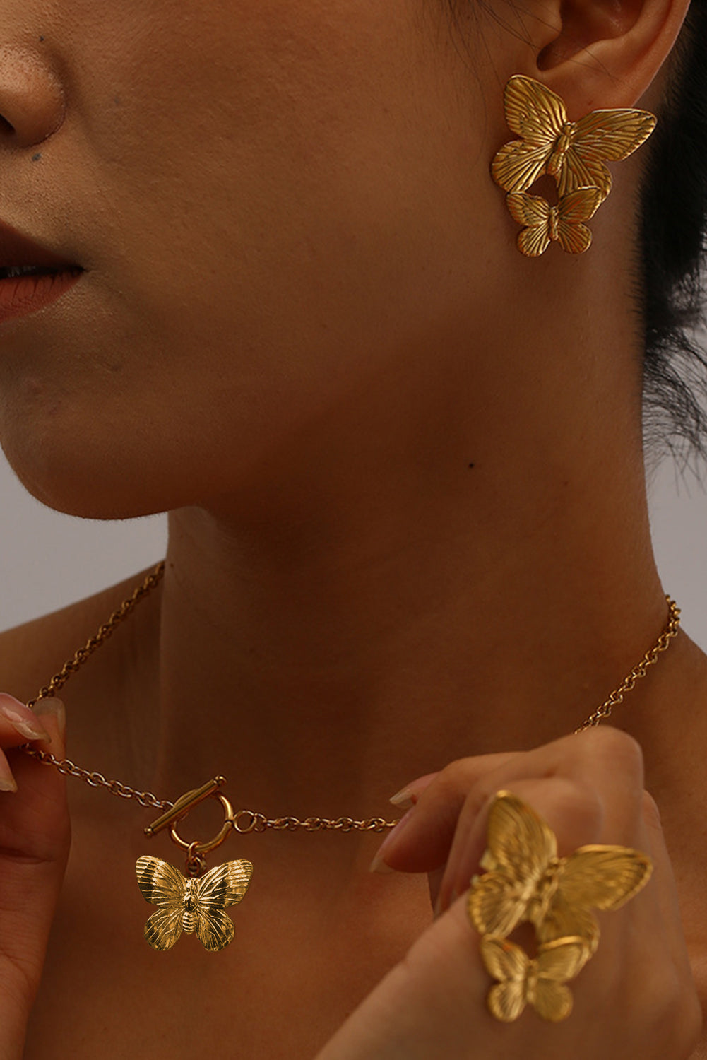 Butterfly Pendant Plated Alloy Necklace
