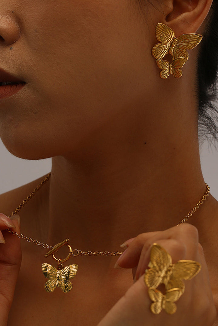 Butterfly Pendant Plated Alloy Necklace
