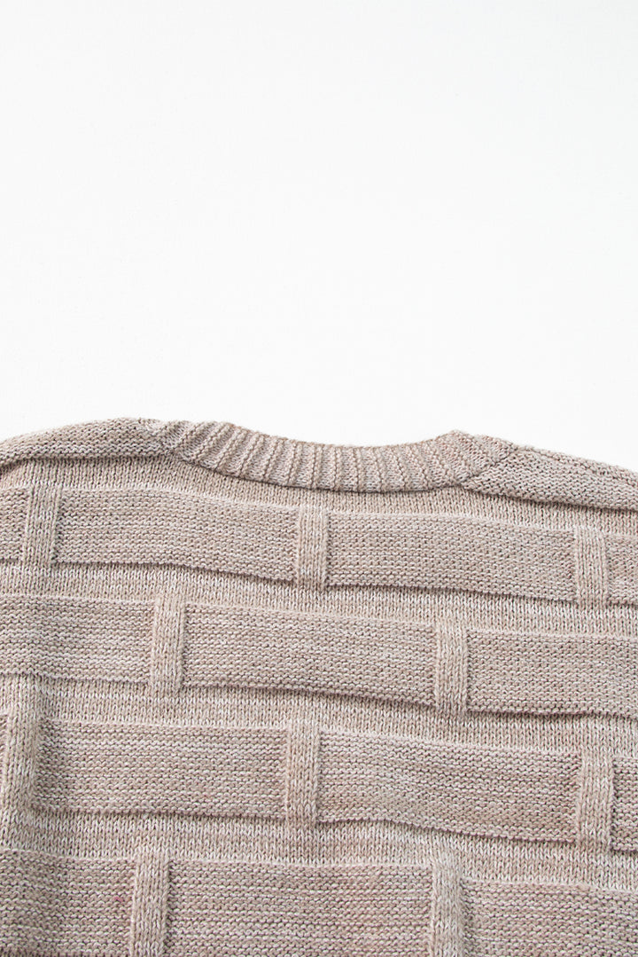 Textured Knit Open Front Chic Cardigan with Pockets