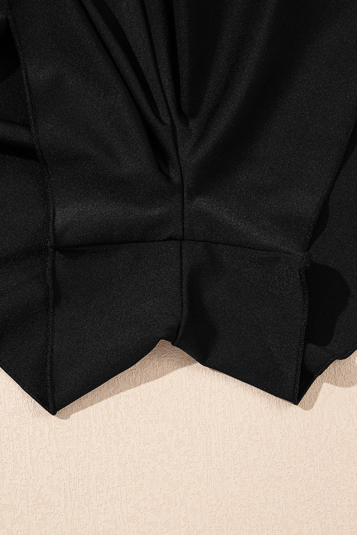 solid color high waist wide leg swim bottom