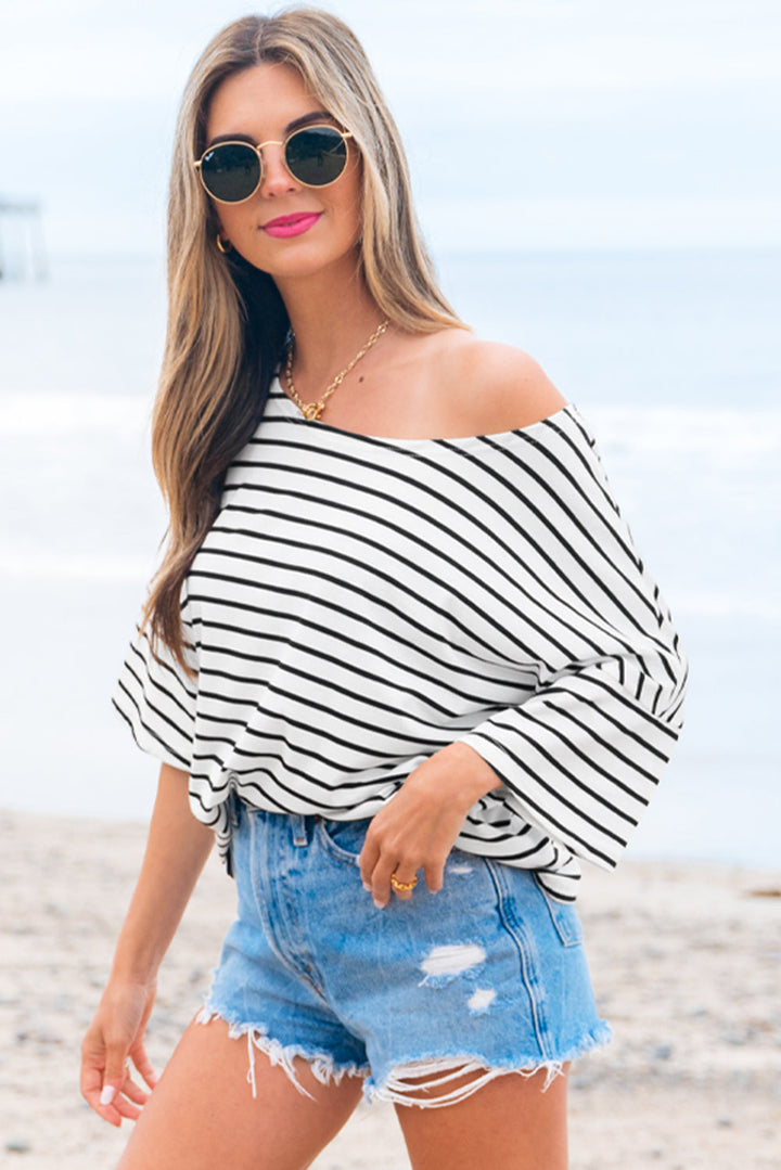 half sleeve scoop neck loose top