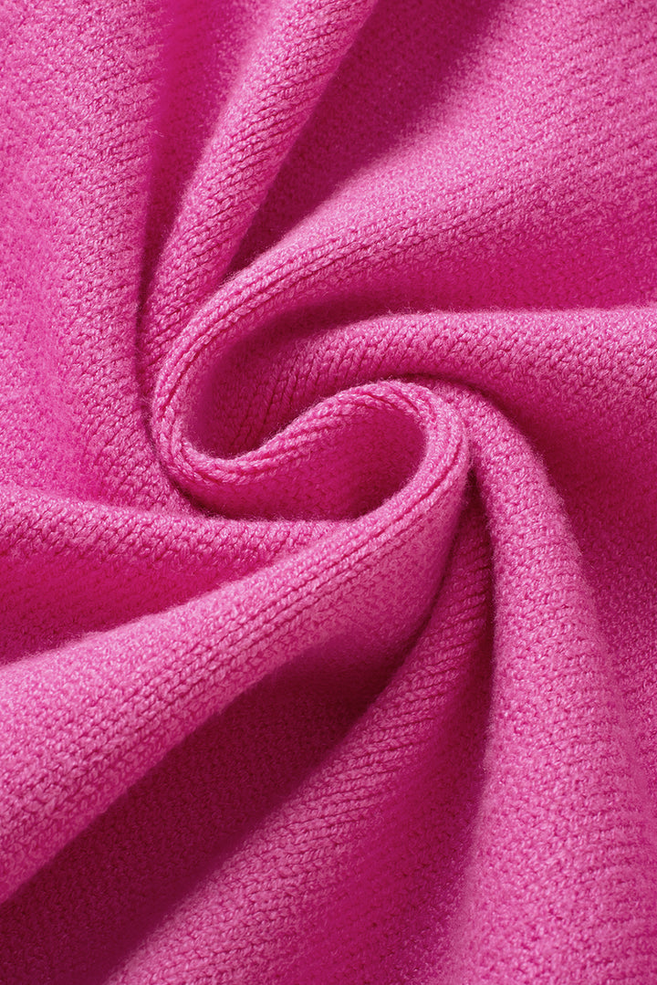 Color Contrast Side Pockets Button V Neck Cardigan