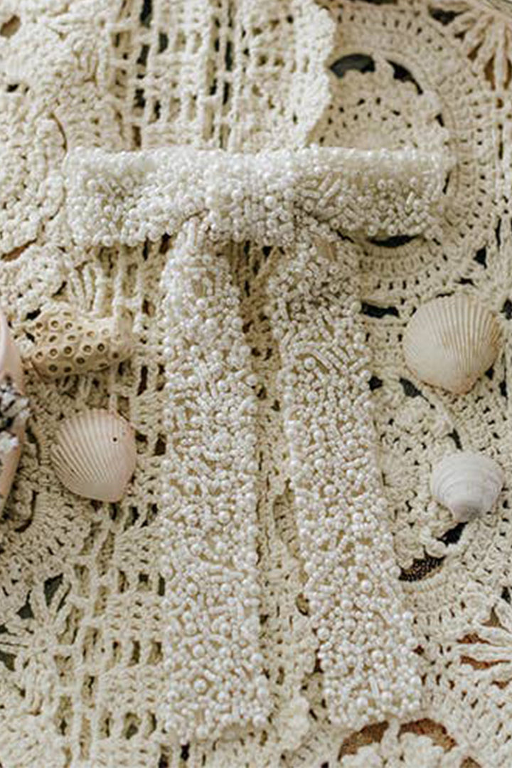 Haarspange mit Perlenschleife und Knoten