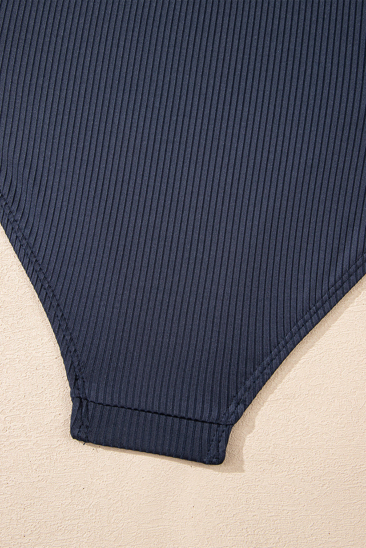 ruched u neck ribbed tankini