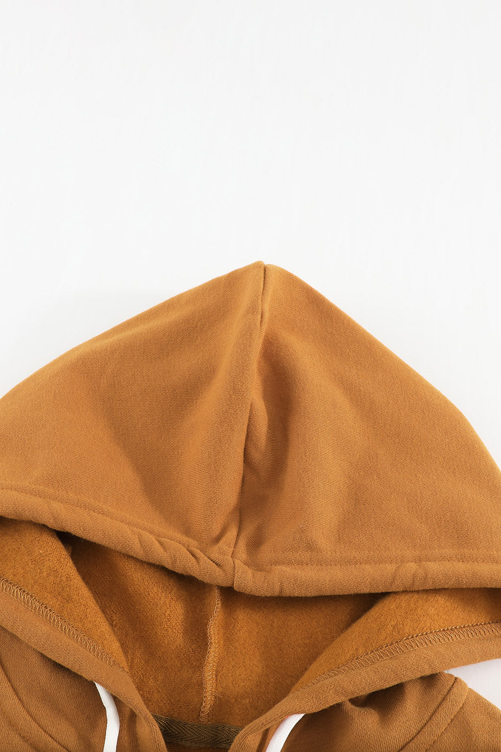 Brown Zip-Up Pocket Drawstring Hoodie Jacket