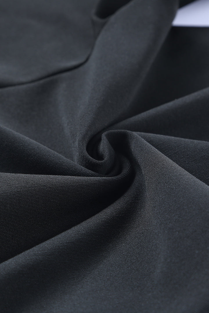 Black Rib Knit High Waist Slit Leggings