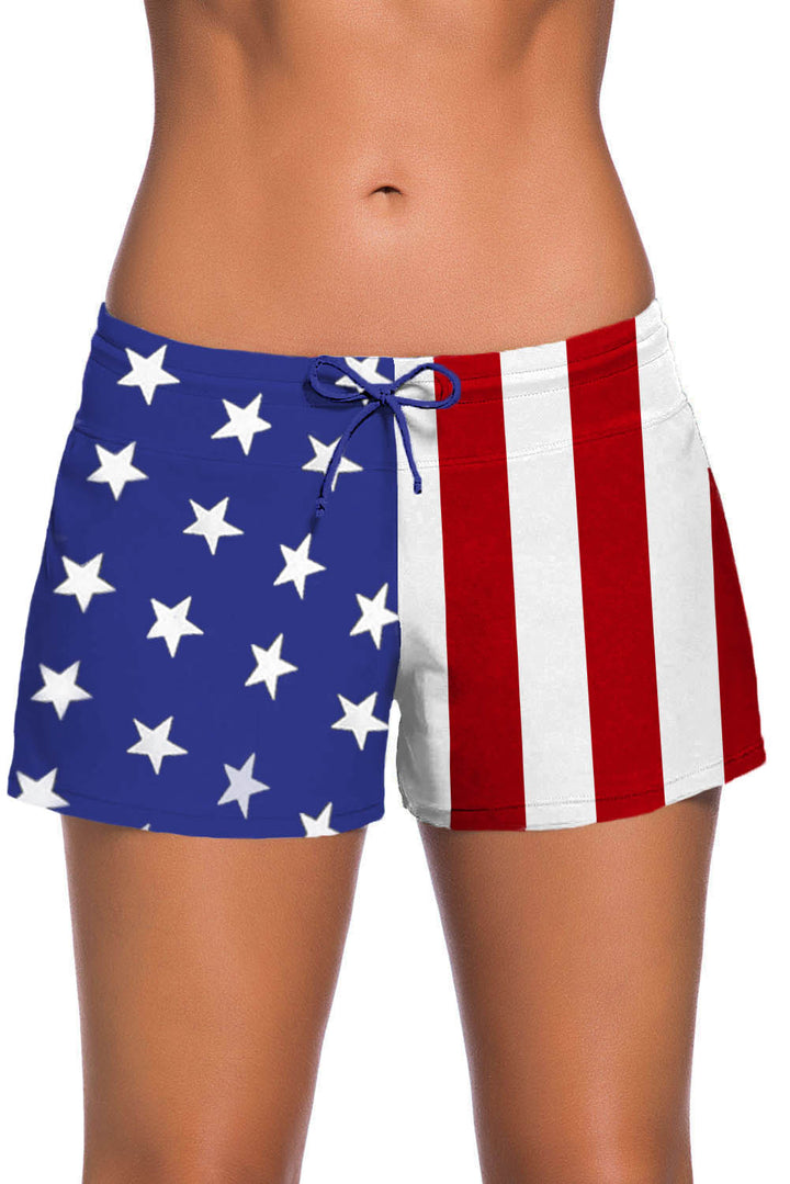 Damen Badeshorts mit amerikanischer Flagge