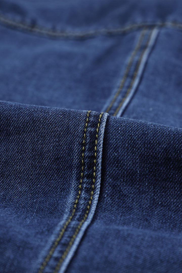 Dunkelblaue Jeans-Hemdjacke