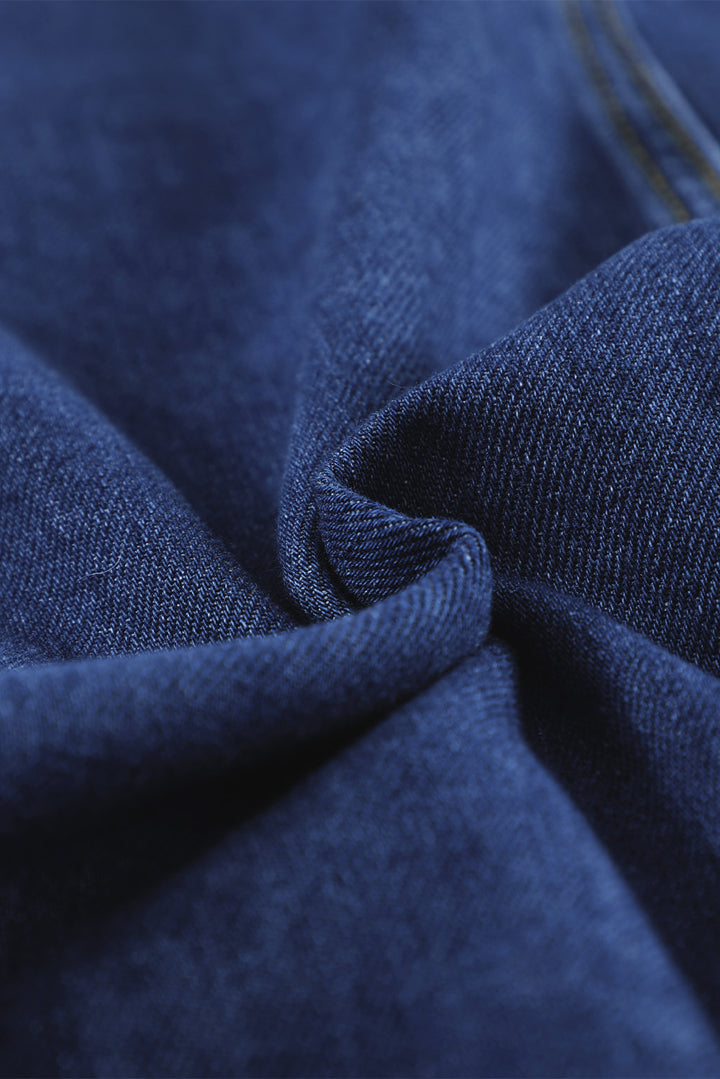 Dunkelblaue Jeans-Hemdjacke