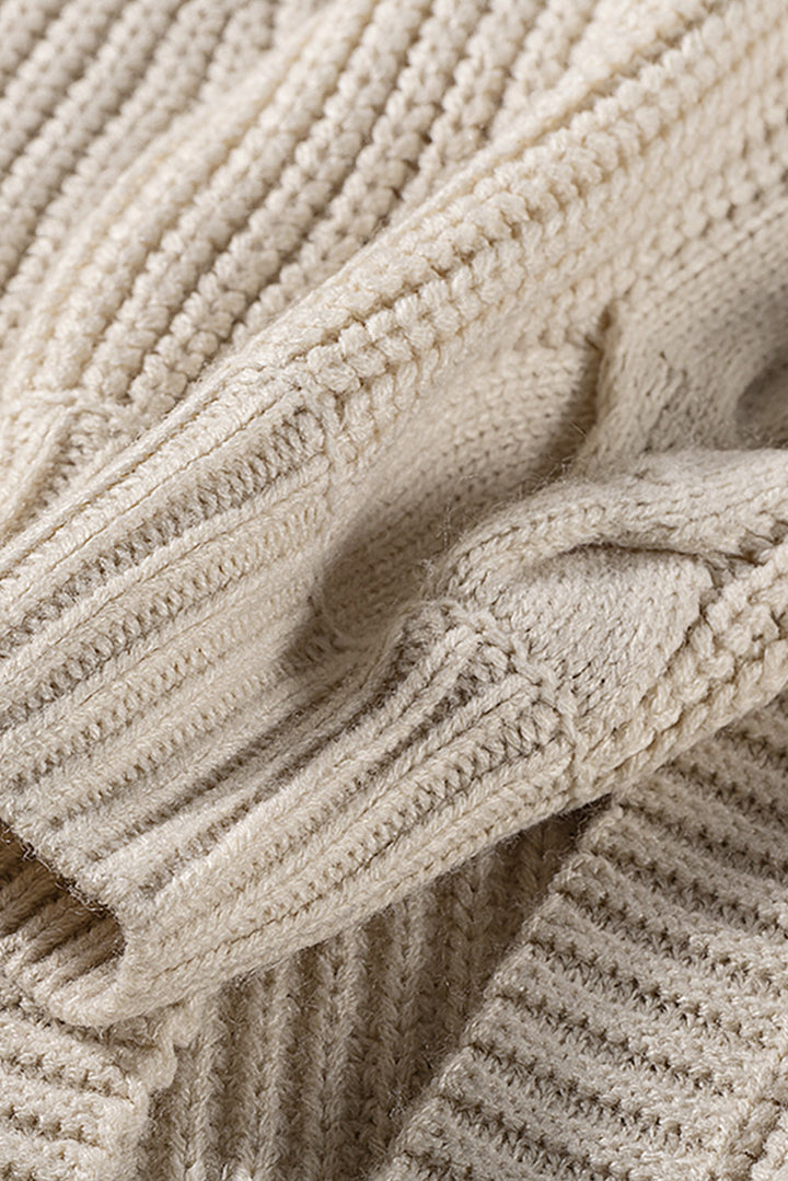 Cardigan long à manches torsadées