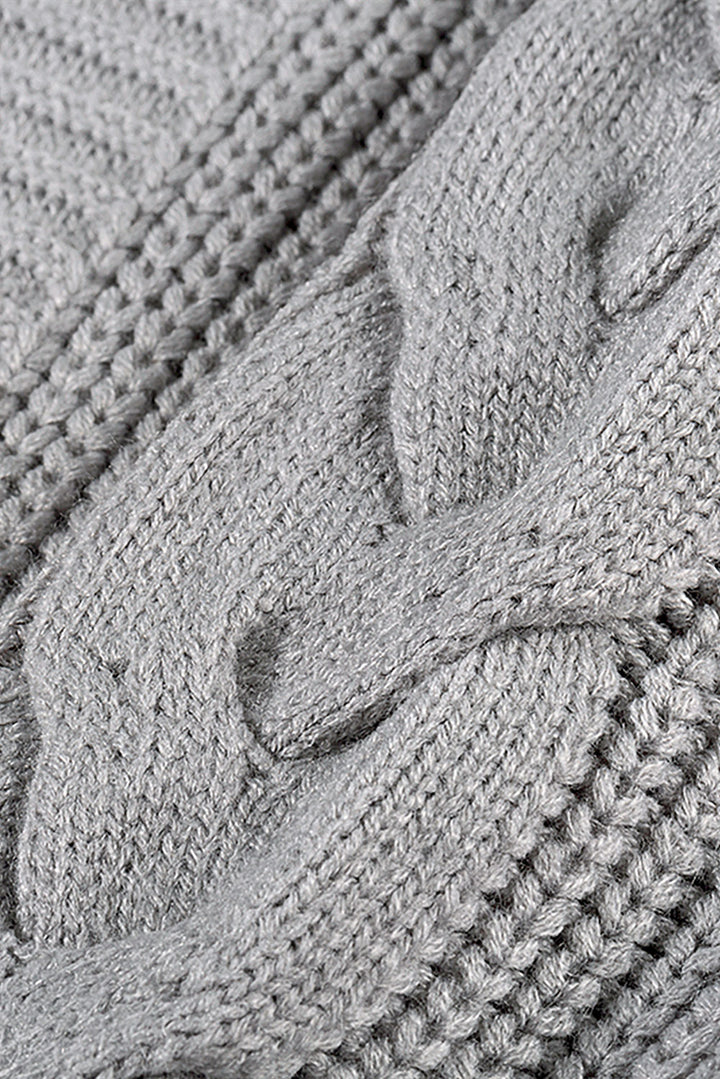 Cardigan long à manches torsadées