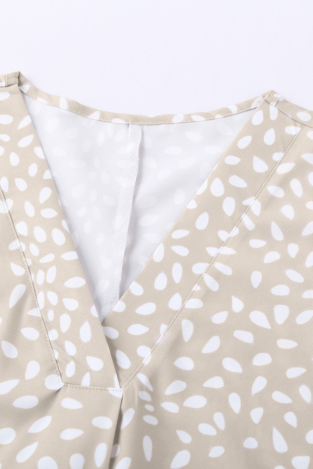 Chic Apricot Chloe Animal Print V-neck Rolled Sleeve Tunic Top