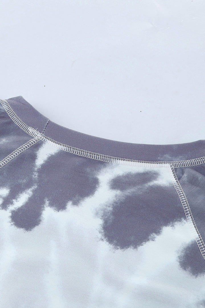 Mehrfarbiges, lockeres, lässiges Sweatshirt mit Ombre-Batikmuster